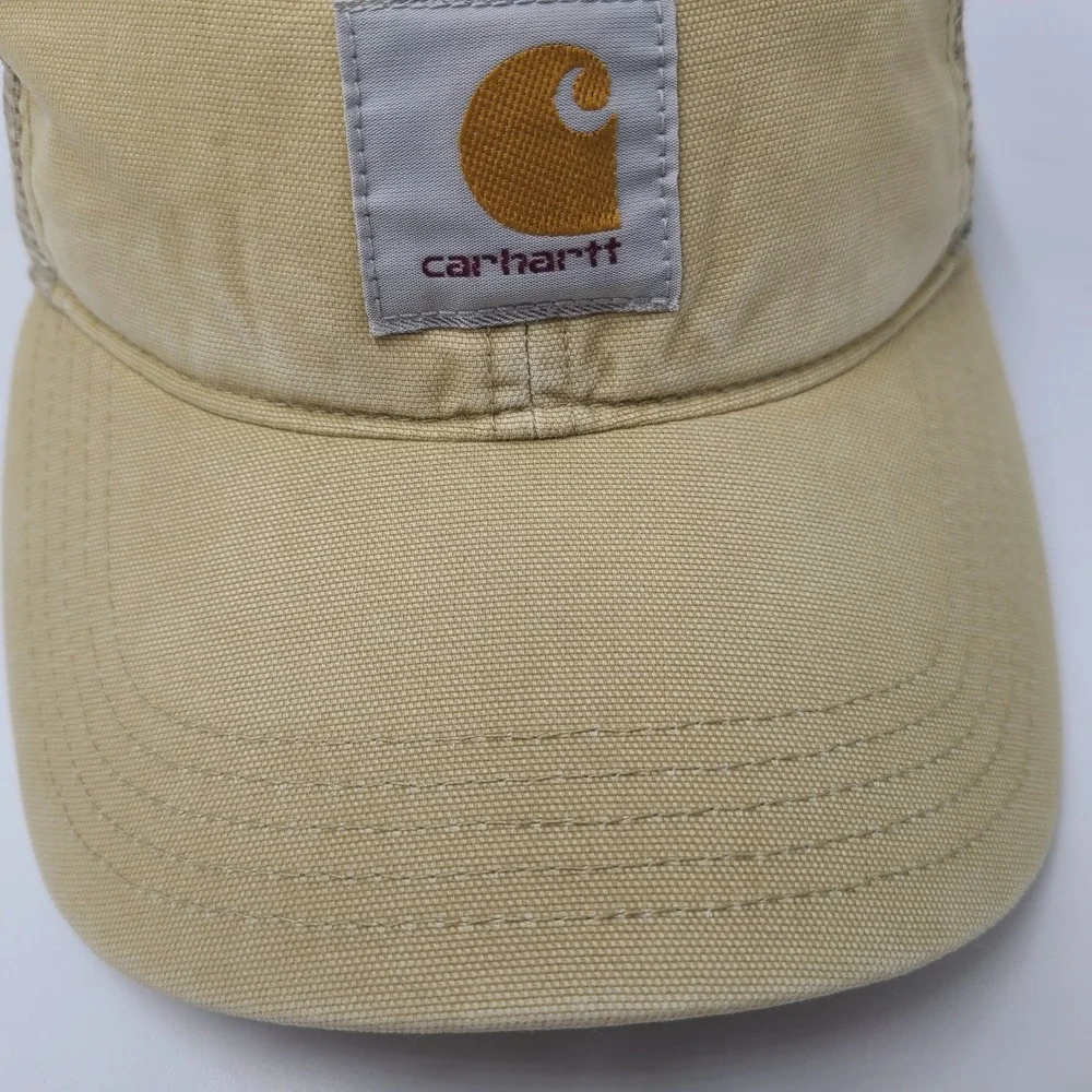 Carhartt‎ Hat Snapback Trucker Mesh Gold Beige Workwear Outdoors Hunt Fish Men
